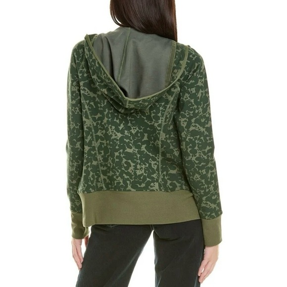 Cabi 6030 Camo Hoodie Marathon Jacket Women's M Green Floral Full Zip Athletic - Picture 2 of 11